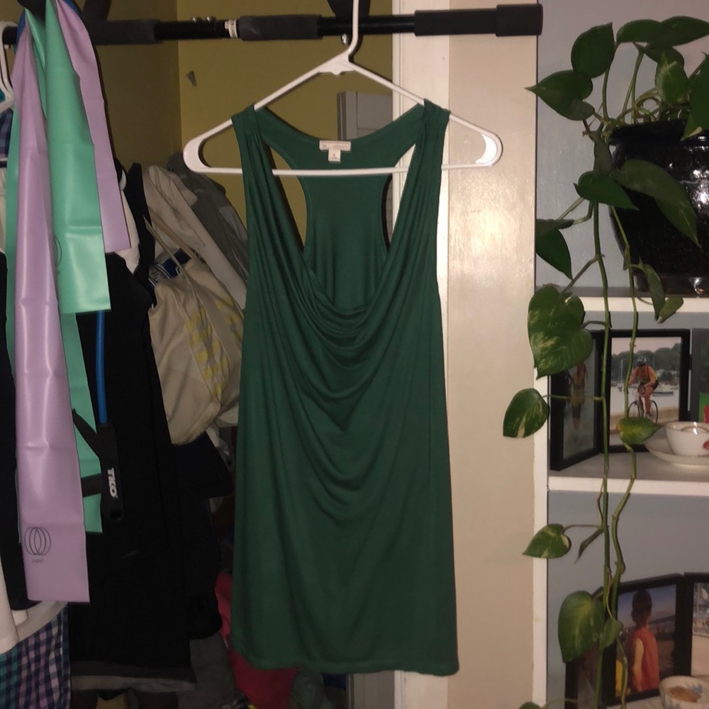 Gap Front Draping Green Racer Back Tank Top